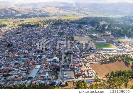 Aerial view of the town of Concepcion in Junin. 133139005
