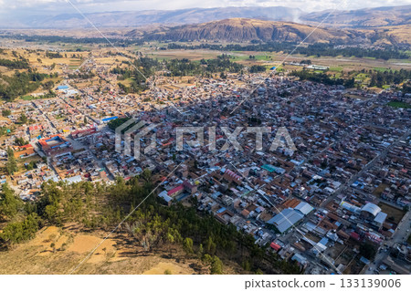 Aerial view of the town of Concepcion in Junin. 133139006