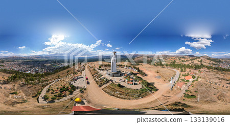 Aerial view of the Immaculate Virgin of the Conception in Huancayo. Aerial view of the Immaculate Virgin of the Conception in Huancayo. 133139016
