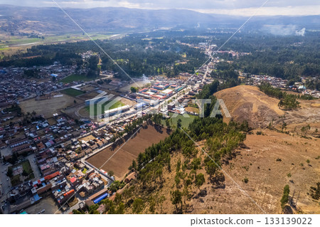 Aerial view of the town of Concepcion in Junin. Aerial view of the town of Concepcion in Junin. 133139022