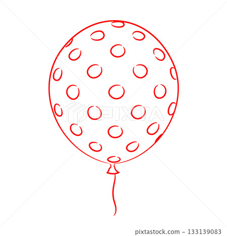 balloon inflatable speckled, sketch of red art brush lines balloon inflatable speckled, sketch of red art brush lines 133139083