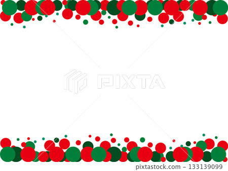 Red and green polka dot frame top and bottom - Christmas image Red and green polka dot frame top and bottom - Christmas image 133139099
