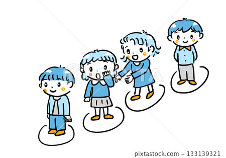 兒童排隊的插圖 / 治療性教育和社交技能訓練 133139321