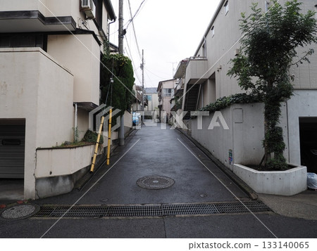 A quiet alleyway sandwiched between buildings in a residential area of Tokyo A quiet alleyway sandwiched between buildings in a residential area of Tokyo 133140065