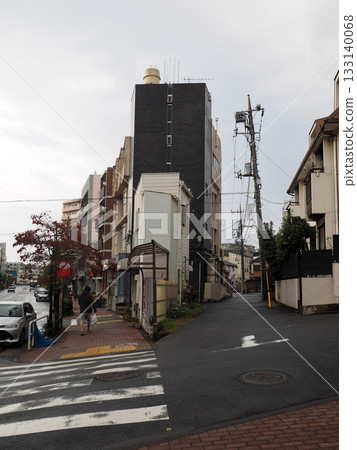 A crossing in Sanno, Tokyo, lined with black buildings and other miscellaneous buildings A crossing in Sanno, Tokyo, lined with black buildings and other miscellaneous buildings 133140068