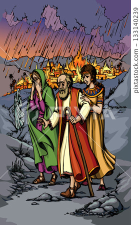 Vector drawing. Death of Pompeii Vector drawing. Death of Pompeii 133140239