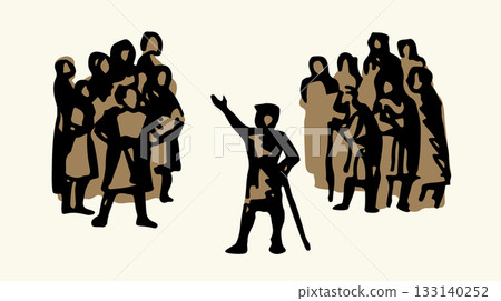 Vector drawing. Big people crowd Vector drawing. Big people crowd 133140252