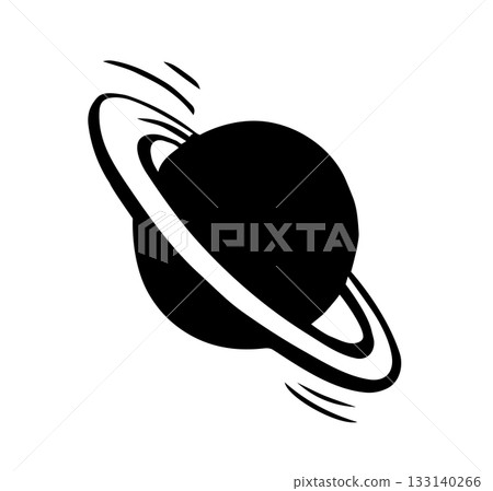 Vector drawing. Big planet in the sky 133140266