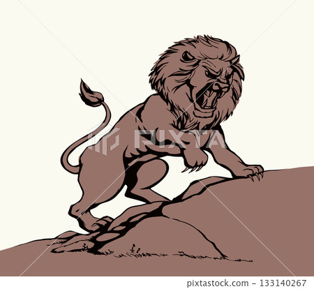 Vector drawing. An angry lion Vector drawing. An angry lion 133140267