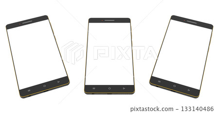 Smartphone isolate with an isolated screen is the perfect layout for interface design. Three angles allow you to conveniently place content for advertising or presentation. Smartphone isolate with an isolated screen is the perfect layout for interface design. Three angles allow you to conveniently place content for advertising or presentation. 133140486