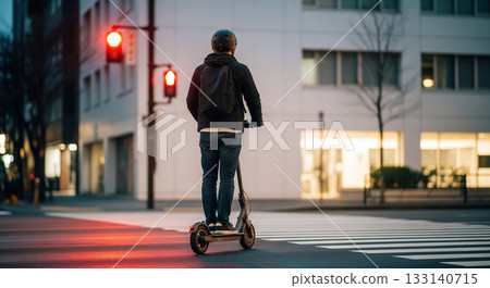 闖紅燈、電動滑板車和滑板車 133140715