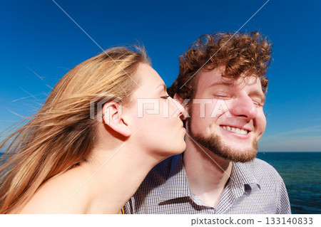 Dating. Couple in love kissing 133140833