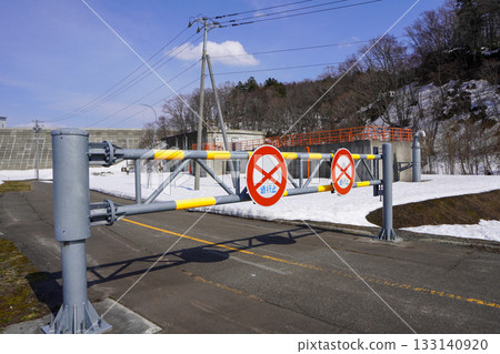 Tobetsu Dam and closed gate 133140920
