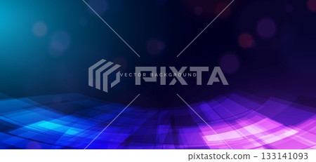 Abstract geometric lines speed on dark blue backgroung with bokeh decor. Abstract geometric lines speed on dark blue backgroung with bokeh decor. 133141093