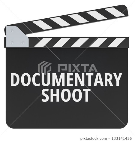 Documentary Shoot, clapperboard. 3D rendering 133141436