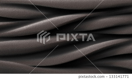 Dark wavy pleated velvet texture background 133141771