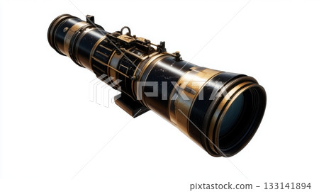 A beautifully designed telescope with intricate details and a vintage feel. It combines both art and functionality in one piece. Perfect for exploration. Generative AI A beautifully designed telescope with intricate details and a vintage feel. It combines both art and functionality in one piece. Perfect for exploration. Generative AI 133141894