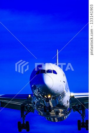 一架準備降落的飛機 133141903
