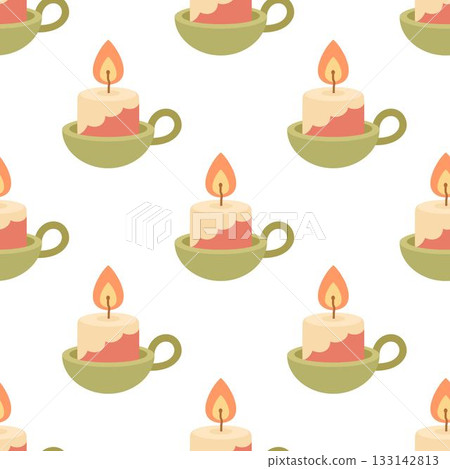 cartoon candle holder seamless pattern cartoon candle holder seamless pattern 133142813