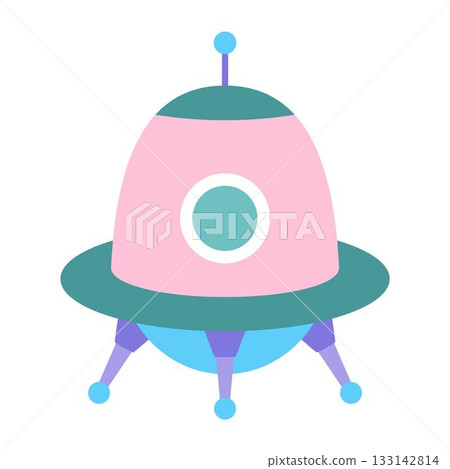 cartoon satellite isolated, flat style cartoon satellite isolated, flat style 133142814