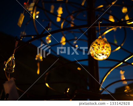 Evening Wind Chimes, evening wind chimes and glass beads 133142928