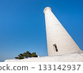 White Lighthouse, A white lighthouse towering against the blue sky 133142937