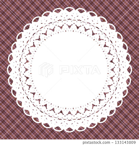 Check pattern x round lace (mauve) Check pattern x round lace (mauve) 133143809