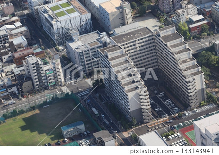 從東京晴空塔俯瞰城市全景。 從東京晴空塔俯瞰城市全景。 133143941