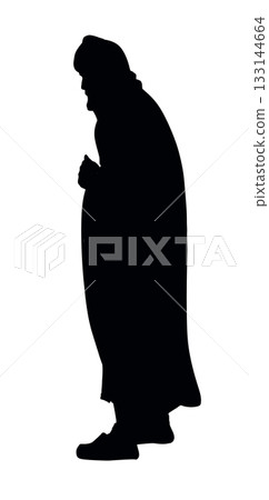 Vector drawing. Ancient man. Side view 133144664