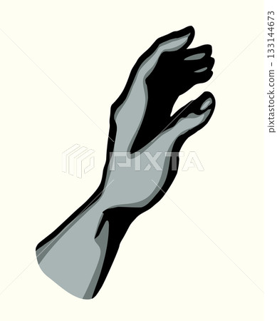 Young human hand. Vector drawing Young human hand. Vector drawing 133144673