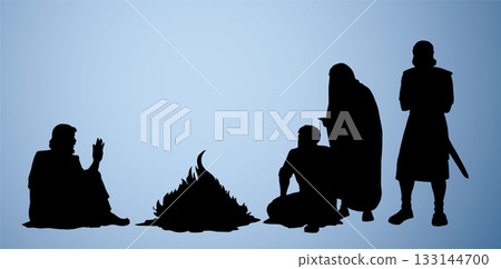 Vector drawing. Man sitting on the ground Vector drawing. Man sitting on the ground 133144700