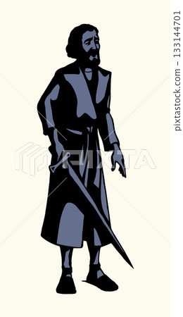 Vector drawing. Man with the sword Vector drawing. Man with the sword 133144701