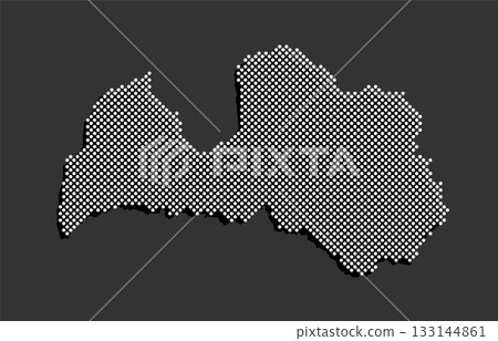 Vector map of Latvia from points, dotted template Vector map of Latvia from points, dotted template 133144861