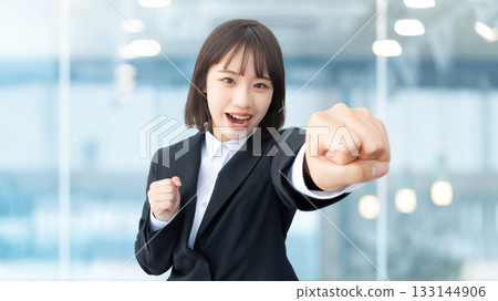 A cheerful and energetic female job-hunter/new employee 133144906