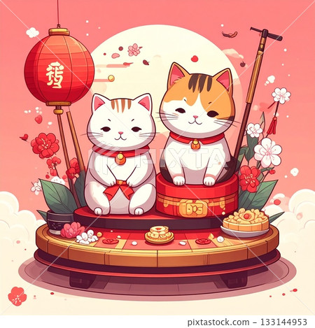 A collaboration between Hinamatsuri items and cats A collaboration between Hinamatsuri items and cats 133144953