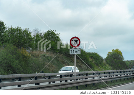 traffic sign on the road 133145136