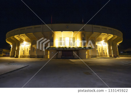 Historic Arenes Mont de Marsan in France hosts bullfighting events by night Historic Arenes Mont de Marsan in France hosts bullfighting events by night 133145922