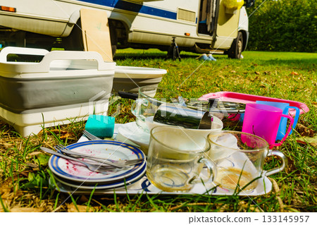 Washing dishes, capming outdoor 133145957