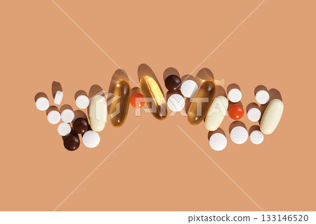 Vitamin pills and capsules for healthcare and wellness Vitamin pills and capsules for healthcare and wellness 133146520