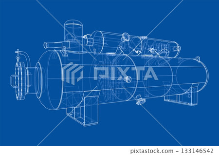 Industrial Equipment Blueprint. Vector Industrial Equipment Blueprint. Vector 133146542
