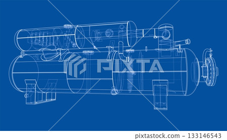 Industrial Tank Blueprint. Vector Industrial Tank Blueprint. Vector 133146543