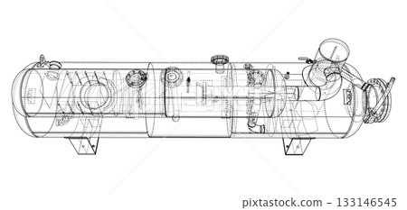 Industrial Equipment Blueprint. Vector Industrial Equipment Blueprint. Vector 133146545