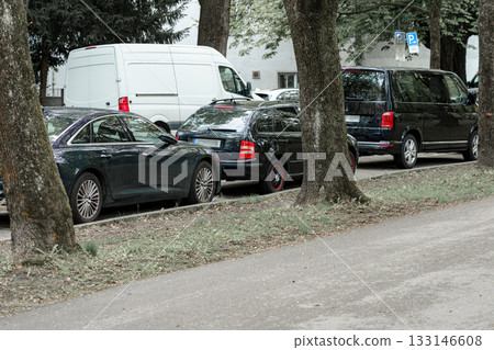 cars parking in the park 133146608