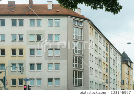 facade of a modern apartment building 133146997