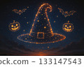 Surreal glowing stars forming halloween shapes Surreal glowing stars forming halloween shapes 133147543