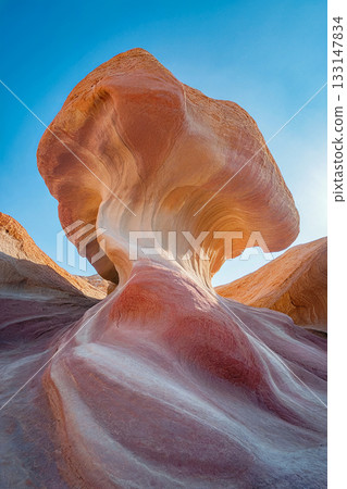 Unique Sandstone Rock Formation in Desert Landscape Unique Sandstone Rock Formation in Desert Landscape 133147834