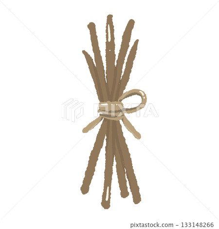 Warm brown cinnamon stick bundle with twine bow cozy hygge clipart perfect for New Year kitchen decor holiday crafts winter spice designs wrapping paper and Scandinavian illustration 133148266