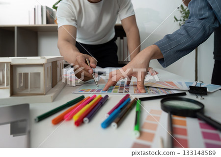 Architectural Design Collaboration with Color Palette and Model Architectural Design Collaboration with Color Palette and Model 133148589
