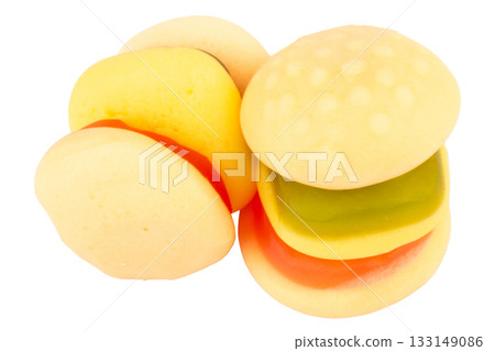 Jelly burger on white background Jelly burger on white background 133149086