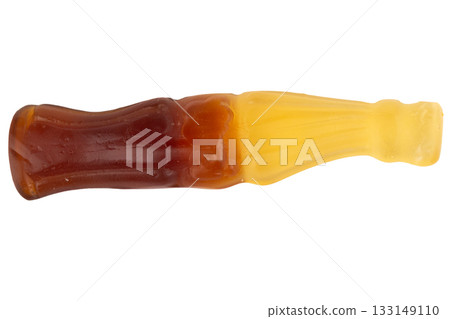 Cola Soda Bottle Jelly Candies on White Background 133149110